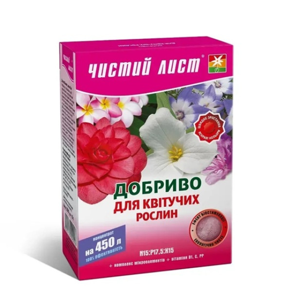 Удобрение для цветущих растений Чистый лист 300 г 5641 фото 1