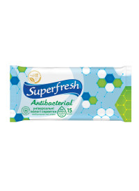 Салфетки влажные SuperFresh Антибактериальные, 15 шт