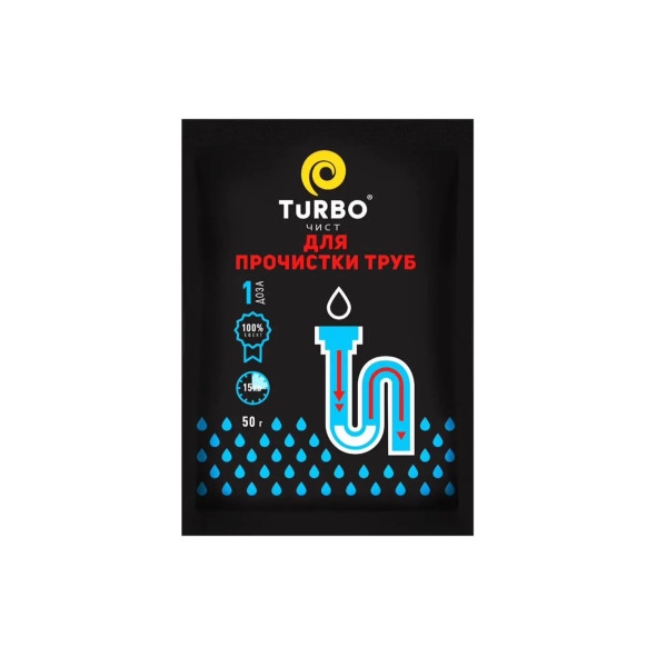 Гранули для прочистки каналізаційних труб сошет TURBOчист, 50 г 37674 фото 1