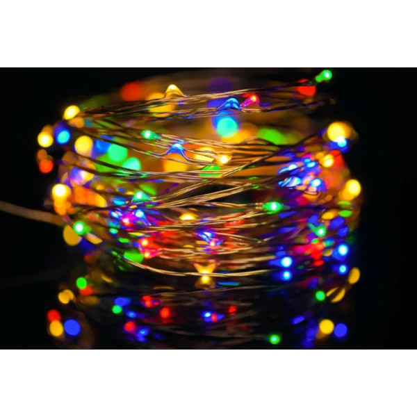 Гірлянда Роса на батарейках (3-R6) 10м 100LED (кольорова) 54931 фото 1