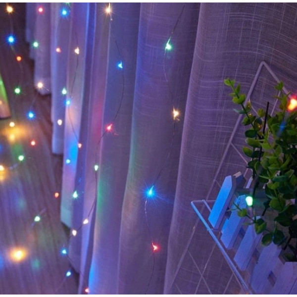 Гірлянда Штора-Роса 100 LED 3 x 0.6 м статична різнокольорова 40506 фото 1