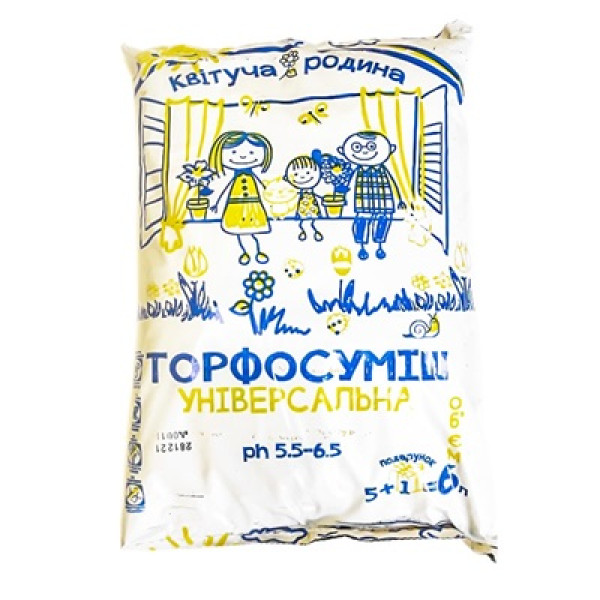 Торф’яний субстрат Квітуча Родина універсальний 6 л 60952 фото 5