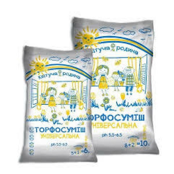 Торф’яний субстрат Квітуча Родина універсальний 6 л 60952 фото 2