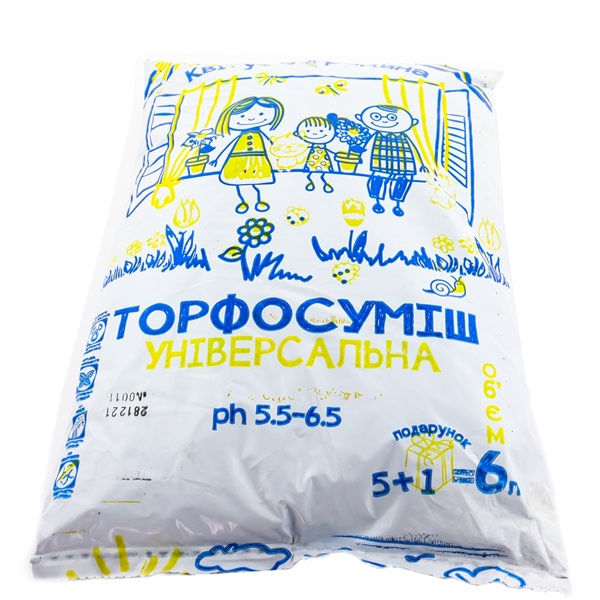 Торфяной субстрат Цветущая Семья универсальный 6 л 60952 фото 1