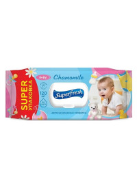 Салфетки влажные с клапаном 120шт. SuperFresh НОМЕ Детские ромашки