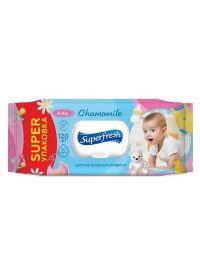 Салфетки влажные с клапаном 120шт. SuperFresh НОМЕ Детские ромашки
