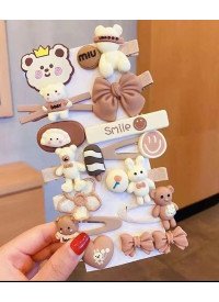 Детские заколки на планшете кофе/молоко