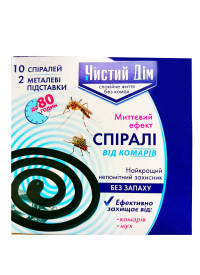 Спирали от комаров и мух 10 шт Чистый дом