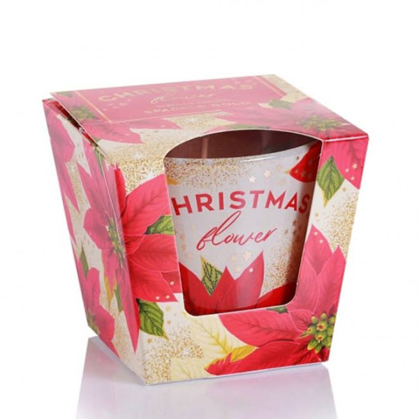 Свічка ароматизована в стакані 115гр Christmas flower 47559 фото 1