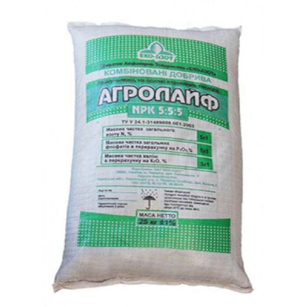 Добриво Агролайф NPK 5:5:5 25 кг 35121 фото 1