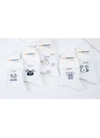 Носки подростковые белые с мордашками Fashion (р.22-24)