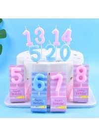 Свічка для торту блакитна 4,5см цифра 3 арт.1365 (50уп/600ящ) 53624 фото