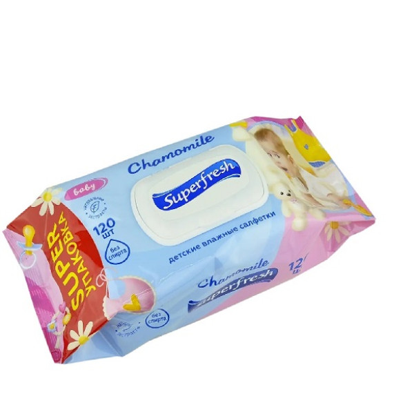 Серветки вологі SuperFresh НОМЕ Дитячі Ромашка, 72 шт 11172 фото 1