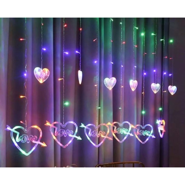 Гірлянда сердечки Love кольорова 20022-10-2 3М на 3 батарейки R6+USB  30шт/ящ 21942 фото 1