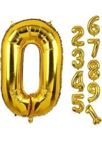 Фольгированный шарик золото цифра "0"
