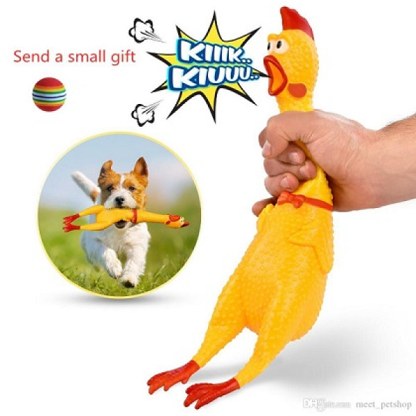 Іграшки для тварин резинова курка 16.5cm 35г 51525 фото 1