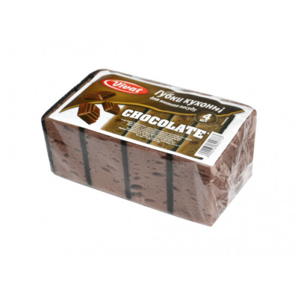 Губки кухонні Chocolate 4 шт. Vivat 48739 фото 1
