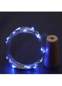 Гірлянда пробка роса на батарейках 20 LED, 2м, синій  1961-02