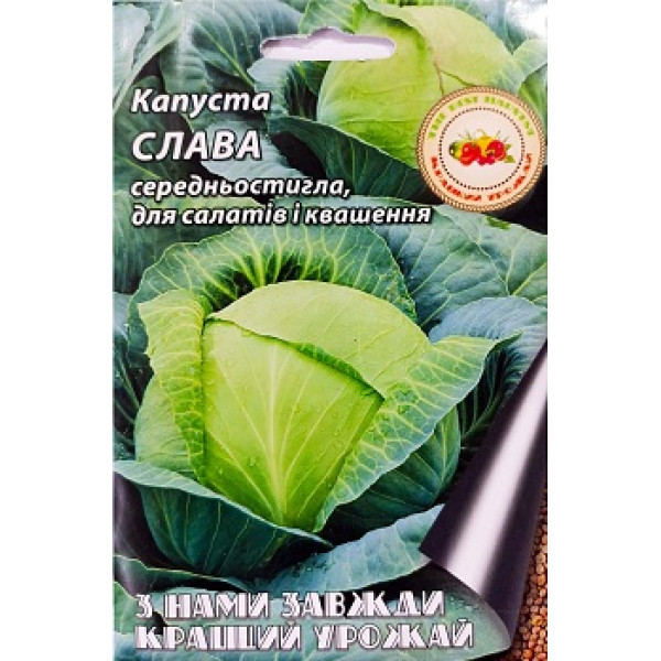 Капуста Слава середньостигла Б 5г (Кращий урожай) 10шт/уп (800шт/ящ) 8306 фото 1