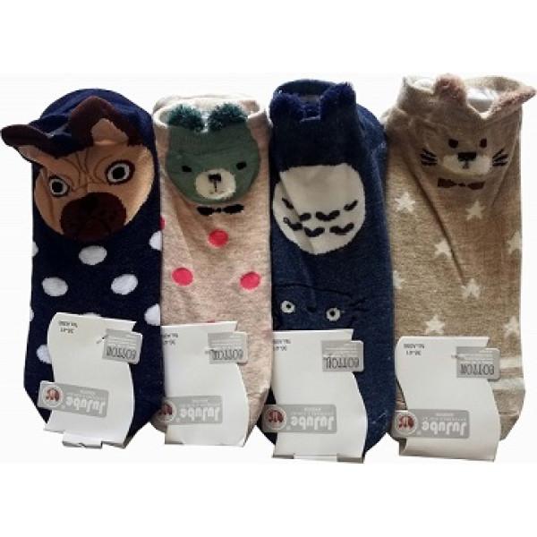 Носки женские котон ассорти короткие мордочки Jujube (36-41) 22630 фото 1