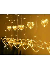 Гірлянда сердечки Love жовта 20022-10-2 3м на 3 батарейки R6+USB  30шт/ящ