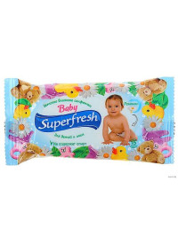 Салфетки влажные SuperFresh Детские, 15 шт