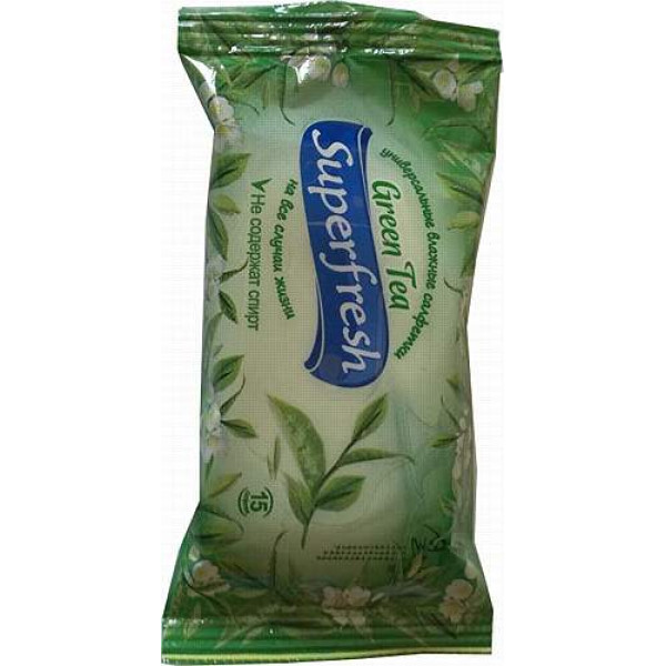 Салфетки влажные 15шт. SuperFresh арт.3490 (120шт/ящ) 6370 фото 1