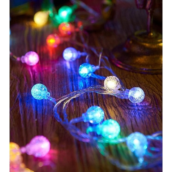 Гирлянда на батарейках (2-R6) 2м 20LED (крупные белые шары) цветная арт. 20022-9-6 (100шт/ящ) 54524 фото 1