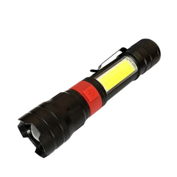 Ліхтарик ручний алюмінієвий з акумулятором та магнітом 1 LED Zoom 54513 фото 1