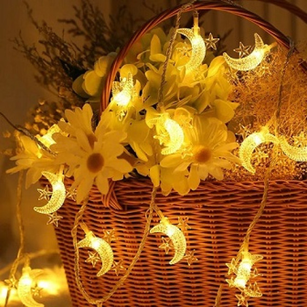 Гірлянда на батарейках (2-R6) 3м 20 LED (місяць + зорі) кольорова арт. 20022-9-5 (100шт/ящ) 54523 фото 1