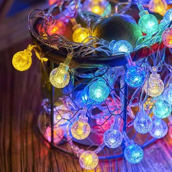 Гірлянда на батарейках (2-R6) 2м 20LED (великі прозорі кулі) кольорова 54527 фото 1