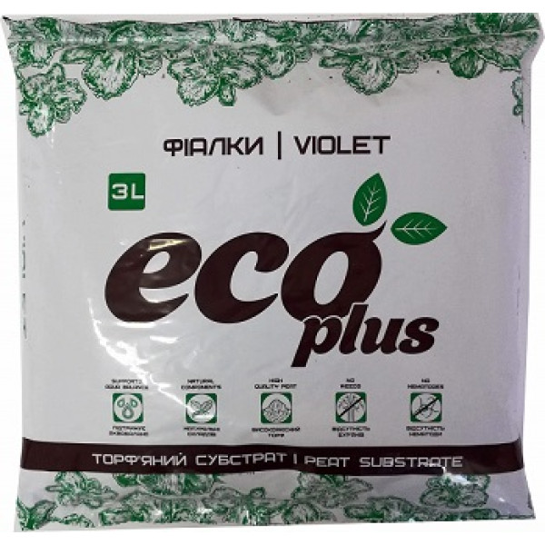 Торфяной субстрат "Фиалка" "ECO PLUS" 3л 19461 фото 1