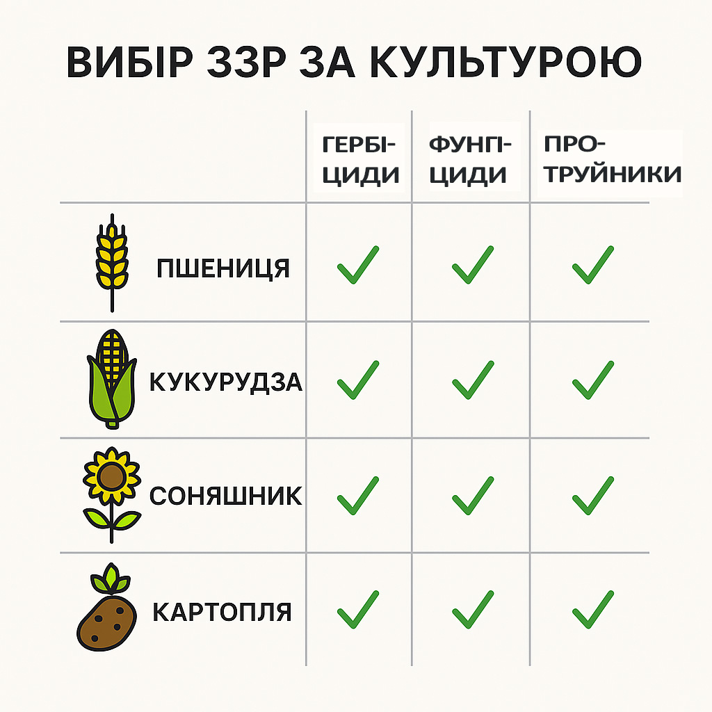 Вибір ЗЗР за культурою